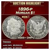 1896-p Morgan Dollar $1 ms65+ DMPL SEGS