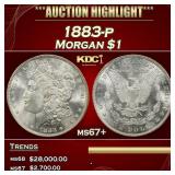 1883-p Morgan Dollar $1 ms67+ SEGS