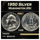 1950 Proof Washington Quarter Silver 25c pr68 SEGS