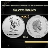 2022 Disney Donald Duck Christmas 1 oz .999 Silver