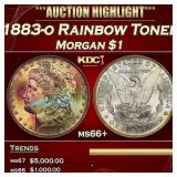 1883-o Morgan Dollar Rainbow Toned $1 ms66+ SEGS