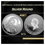 2024 Tokelau 1 oz Silver $5 Zodiac Series: Caprico