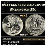 1964-d DDO Washington Quarter FS-101 Near Top Pop!