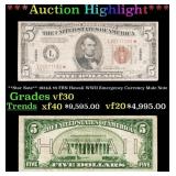 **Star Note** 1934A $5 FRN Hawaii WWII Emergency C