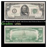 1928 $50 Green Seal Federal Reserve Note "Redeemab