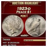 1923-d Peace Dollar $1 ms66+ SEGS