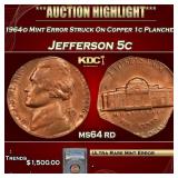 PCGS 1964-d Jefferson Nickel Mint Error Struck On