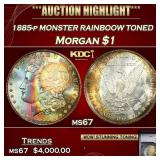 1885-p Morgan Dollar MONSTER RAINBOOW TONED $1 ms6