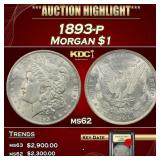 1893-p Morgan Dollar $1 ms62 USCG