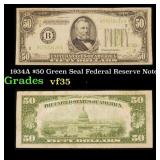 1934A $50 Green Seal Federal Reserve Note Grades v