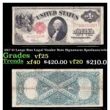 1917 $1 Large Size Legal Tender Note Grades vf+ Si