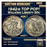 1942-s Walking Liberty Half Dollar TOP POP! 50c ms