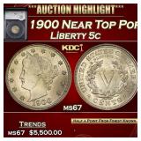 1900 Liberty Nickel Near Top Pop! 5c ms67 SEGS