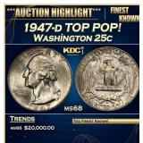 1947-d Washington Quarter TOP POP! 25c ms68 SEGS