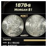 1878-s Morgan Dollar $1 Grades ms65+