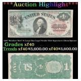 1869 $1 Large Size Legal Tender Note "Rainbow Note