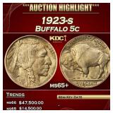 1923-s Buffalo Nickel 5c ms65+ SEGS