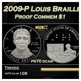 2009-P Louis Braille Proof Modern Commem Dollar $1