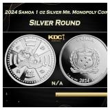 2024 Samoa 1 oz Silver Mr. Monopoly Coin
