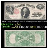 1917 $1 Large Size Legal Tender Note Grades xf+ Si