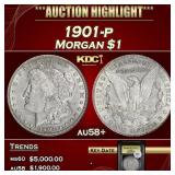 1901-p Morgan Dollar $1 au58+ USCG