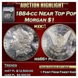 1884-cc Morgan Dollar Near Top Pop! $1 ms66+ pl SE