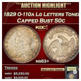 1829 O-110a Lg Letters Capped Bust Half Dollar Ton