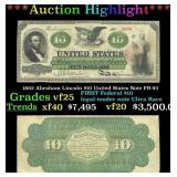 1862 $10 United States Note Abraham Lincoln Grades