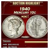 1940 Proof Mercury Dime 10c pr68+ SEGS