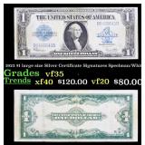 1923 $1 large size Silver Certificate Grades vf++