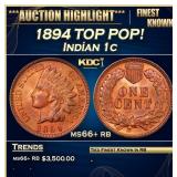 1894 Indian Cent TOP POP! 1c ms66+ rb SEGS