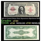 1923 $1 United States Note Grades xf Signatures Sp