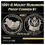 1991-S Mount Rushmore Proof Modern Commem Dollar $