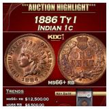 1886 Ty I Indian Cent 1c ms66+ rb SEGS