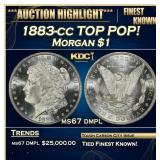 1883-cc Morgan Dollar TOP POP! $1 ms67 dmpl SEGS