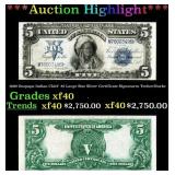 1899 $5 Large Size Silver Certificate Oncpapa Indi