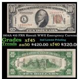 1934A $10 FRN Hawaii WWII Emergency Currency Grade