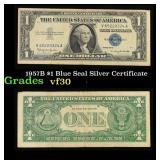 1957B $1 Blue Seal Silver Certificate Grades vf++