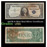 1957B $1 Blue Seal Silver Certificate Grades vf++