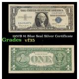 1957B $1 Blue Seal Silver Certificate Grades vf++