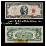 1963 $2 Red Seal United States Note Grades xf