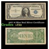 1957 $1 Blue Seal Silver Certificate Grades vf++