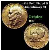 1976 Gold Plated Ike Eisenhower Dollar $1 Grades U