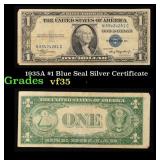 1935A $1 Blue Seal Silver Certificate Grades vf++