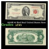 1953B $2 Red Seal United States Note Grades xf+