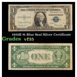 1935E $1 Blue Seal Silver Certificate Grades vf++