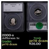 2000-s Proof Jefferson Nickel 5c pr70 dcam SEGS