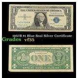 1957B $1 Blue Seal Silver Certificate Grades vf++