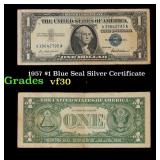 1957 $1 Blue Seal Silver Certificate Grades vf++