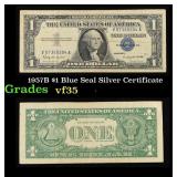 1957B $1 Blue Seal Silver Certificate Grades vf++